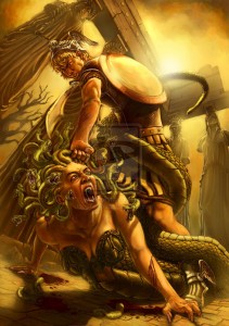 Perseus vs Medusa Gorgon (Mythical Creature) - Art Picture by Graffiti_Freak