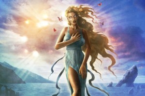 Aphrodite (Venus) Greek Goddess under sunlight - Art Picture