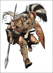 Ares (Mars) Greek God in attack stance - Art Picture