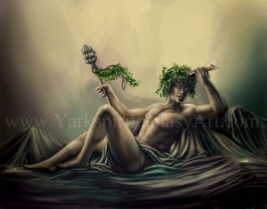 Dionysus (Bacchus) Greek God - Art Picture by yarkspiri
