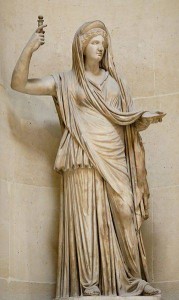 Greek Goddess Hera (Juno) Statue - The Campana Hera, a Roman copy of a Hellenistic original, from the Louvre